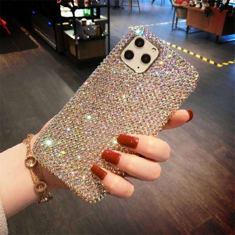 fashion Bling Rhinestone Gem diamond Soft phone case for iPhone 17 Air 16 15 14 13 12 XR 11 Pro Max Glitter cover H260305-image-1096581398