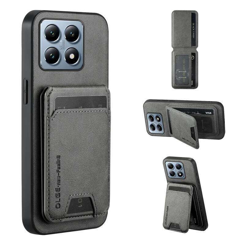 Magnetic Wallet Card Slot Holder Solid Color Leather Phone Case For 15 13 11 12 14 11T 12T 13T 14T Pro H260305-image-1096552133