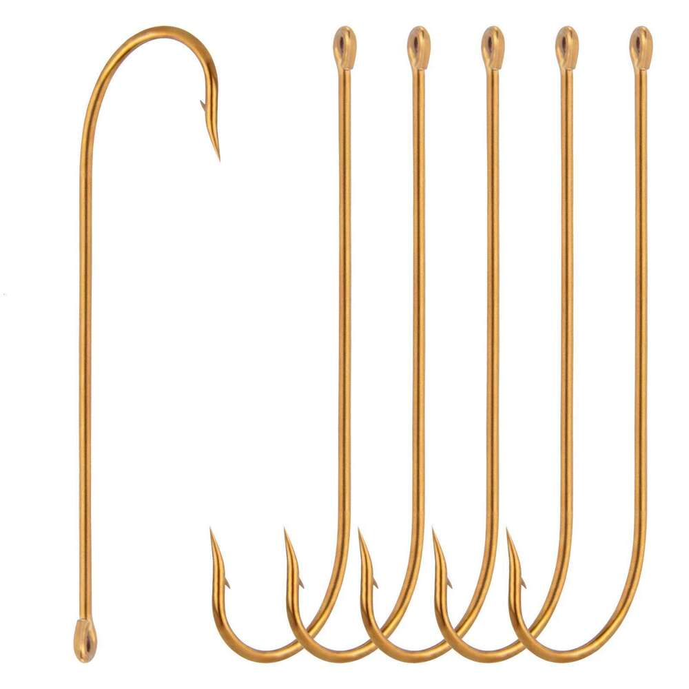 Long Shank Aberdeen Offset High Carbon Steel Fishing Hook Live Bait Freshwater Walleye Trout Bass Catfish Y260304-image-1096546518