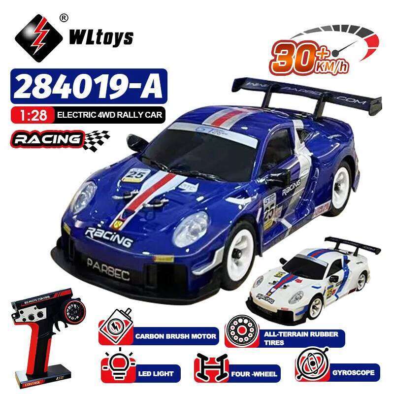 WLtoys 284019-A 284191 1:28 2.4G RC With LED Lights 4WD Gyro 30KM/H Remote Control Car Off-Road Drift Vehicle Toys For Kid C260306-image-1096610105