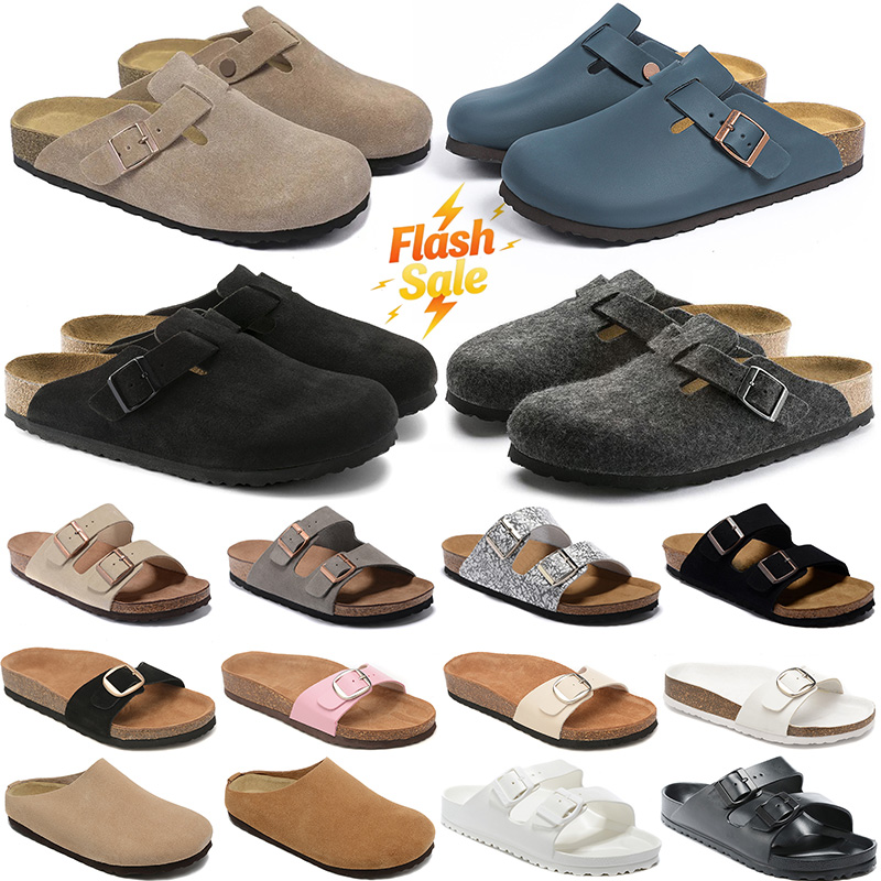 Designer Clog Pantoufles avec boîte Hommes Femmes En plein air Sabots Casual Sandales Cork Plat Haute Qualité Mode Cuir Slide Beach Casual Chauss
