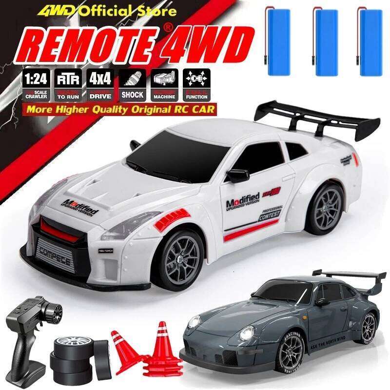 4WD Drift Car 20KM/H Remote Control High Speed RC Cars with LED Lights Extra Drifting Tires Vehicle Toy for Adults Boys Kids C260306-image-1096581765