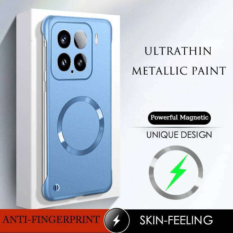 Slim Metallic Painting Frameless Case For 17 Max 15 14 13 Pro Magnetic Wireless Charging Hard PC Shell Cover H260305-image-1096560655