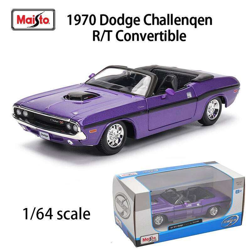 Maisto 1:24 1970 Dodge Challenger R/T Convertible alloy car model handicraft decoration collection toy tool gift die-casting Z260307-image-1096580403