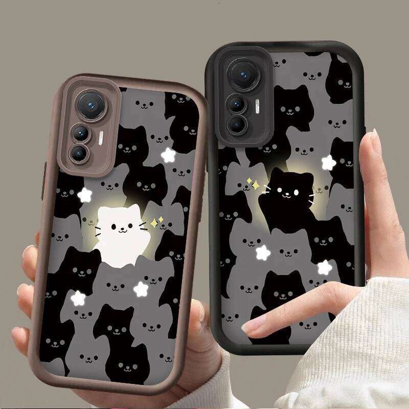 Lovely Cartoon Cat Couple Phone Case for Galaxy S24 S25 S23 Ultra S22 S21 Plus FE A36 A56 A26 A16 A06 A15 A25 A35 A55 5G H260305-image-1096557583