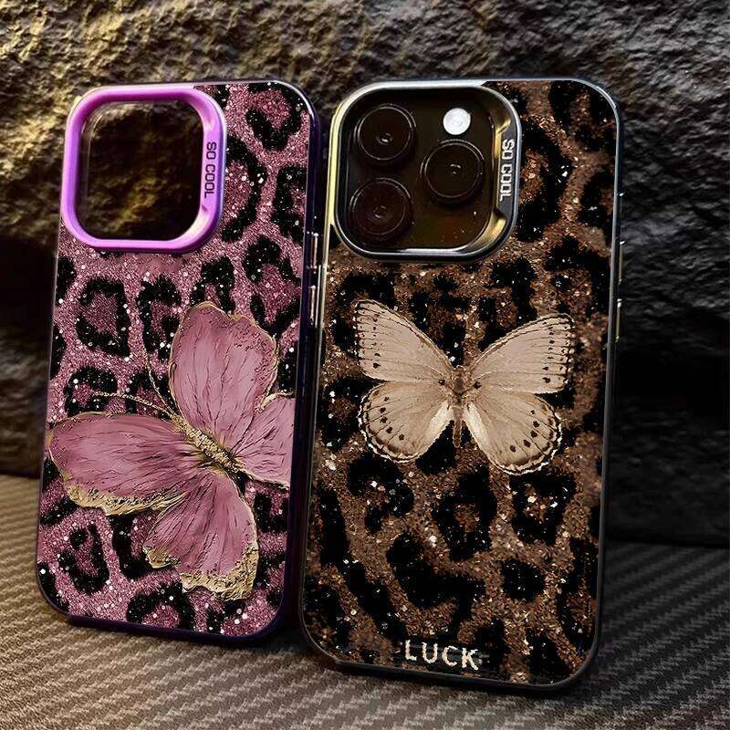 Butterfly Leopard Phone Case for IPhone 16 15 14 13 12 11 Pro Plus 17 Air 16E X XR XS Max Shockproof Full Print Cover H260305-image-1096559208