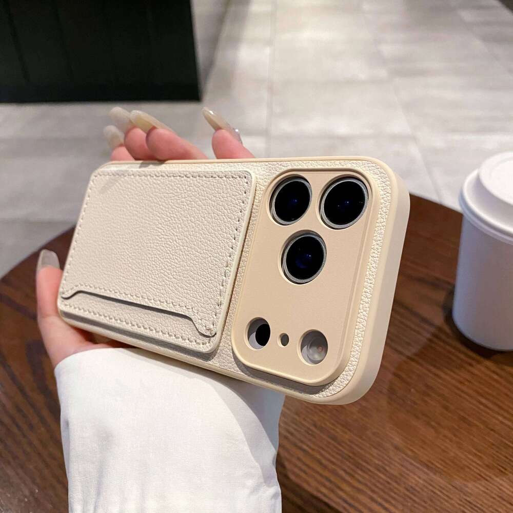 Solid Color PU Leather Phone Case Wallet Card Holder with Lens Protection for iPhone 17 Air 16 plus 15 14 13 12 11 pro Max H260305-image-1096581021