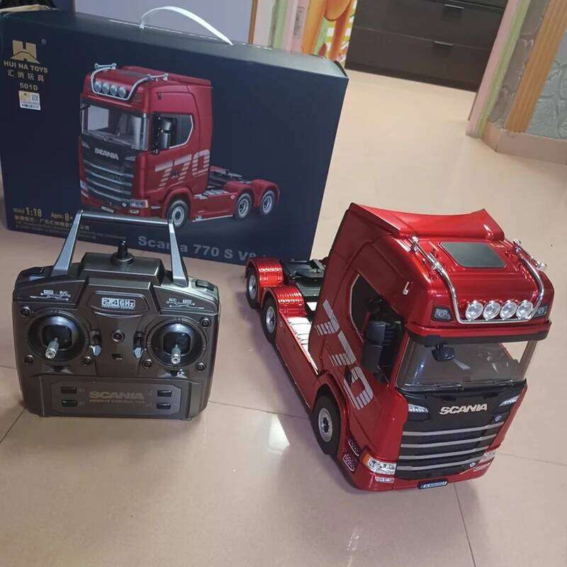 New genuine remote control engineering Huina 770S trailer head alloy car model children's toy four-wheel drive ratio 501d C260306-image-1096585426