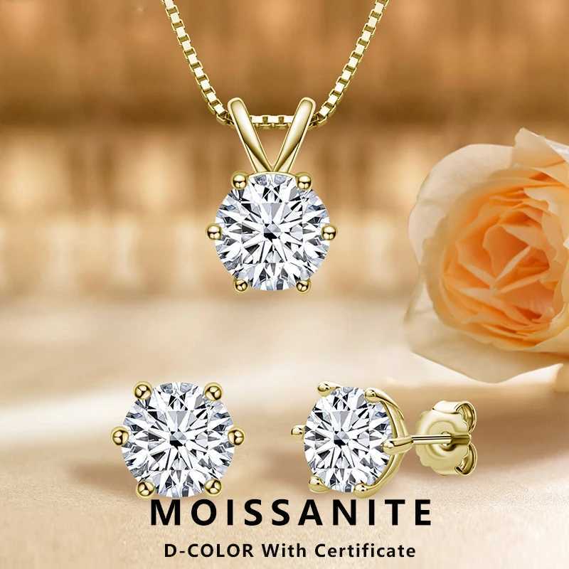 Lnngy 65mm 1CT Moissanite Earrings Pendant Necklace 925 Sterling Silver Earring For Valentines Day Jewelry Set Gift H260307-image-1096655086