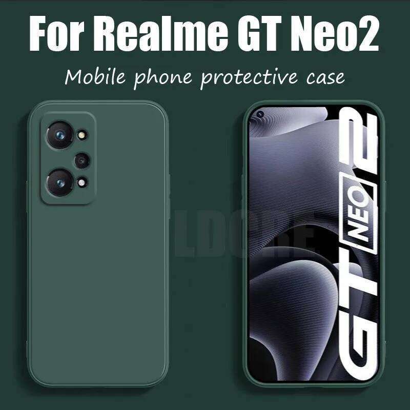 For Liquid Silicone TPU Shockproof Monochrome Phone Case for Realme GT Neo2 5G H260305-image-1096566597