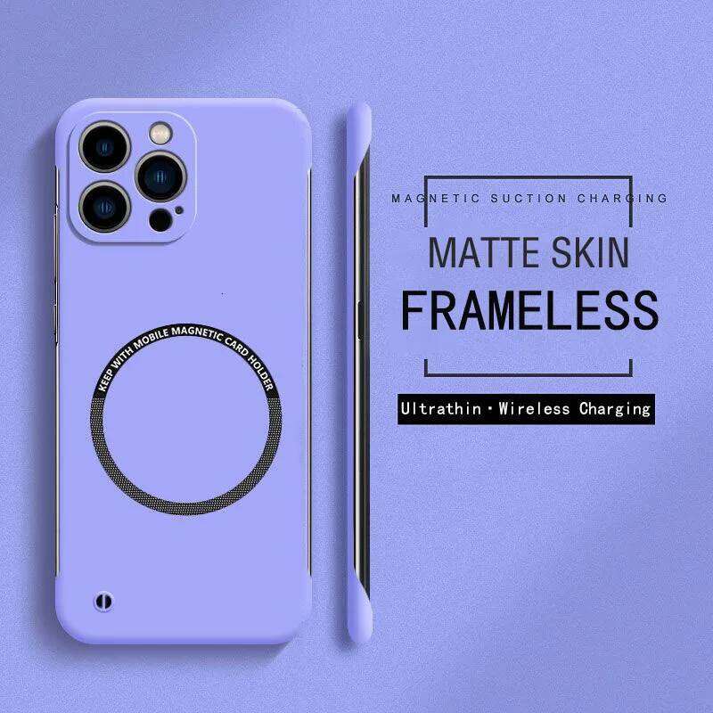 Frameless Magnetic Ultra Slim Case For iPhone 17 Air 16E 16 15 14 13 12 Pro Max Plus Mini Hard PC Matte Back Cover H260305-image-1096557893