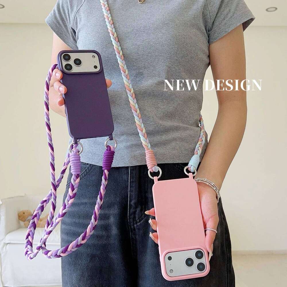 Hand-Woven Lanyard Suitable For Iphone 17 Max Phone 16 Crossbody Long Rope 15/14/13 Pro Protective Case H260305-image-1096559710