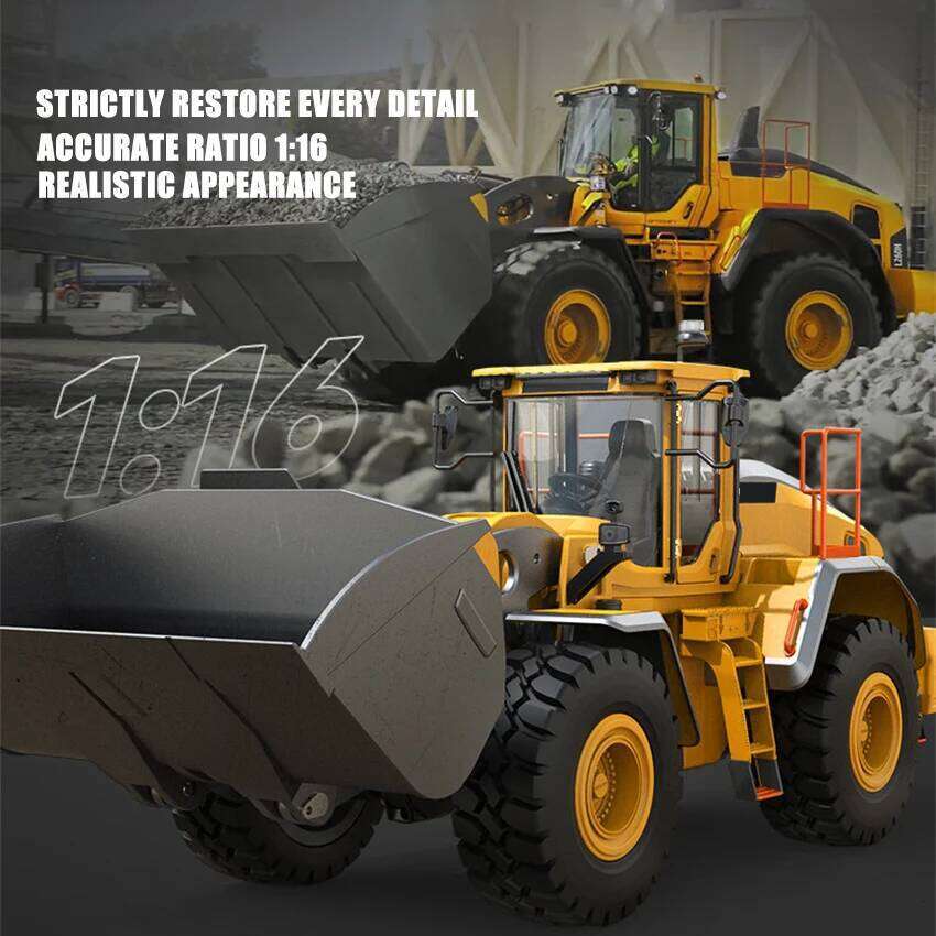 Toy 1/16 RC Full Metal Loader Electric Remote Control Alloy Rc Car Excavator Engineering Model Cars for Kids Toys C260306-image-1096595626
