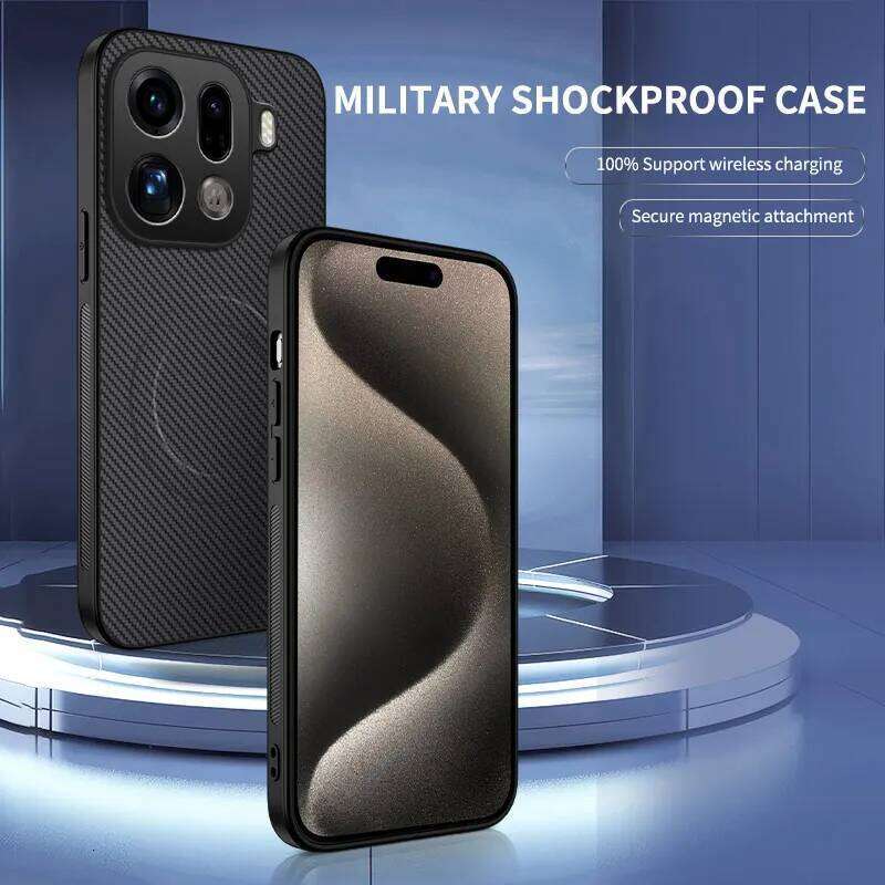 Carbon Fiber Texture Wireless Charging Magnetic Case For Find X9 Pro FindX9Pro 5G ShockProof Phone Cover H260305-image-1096559046