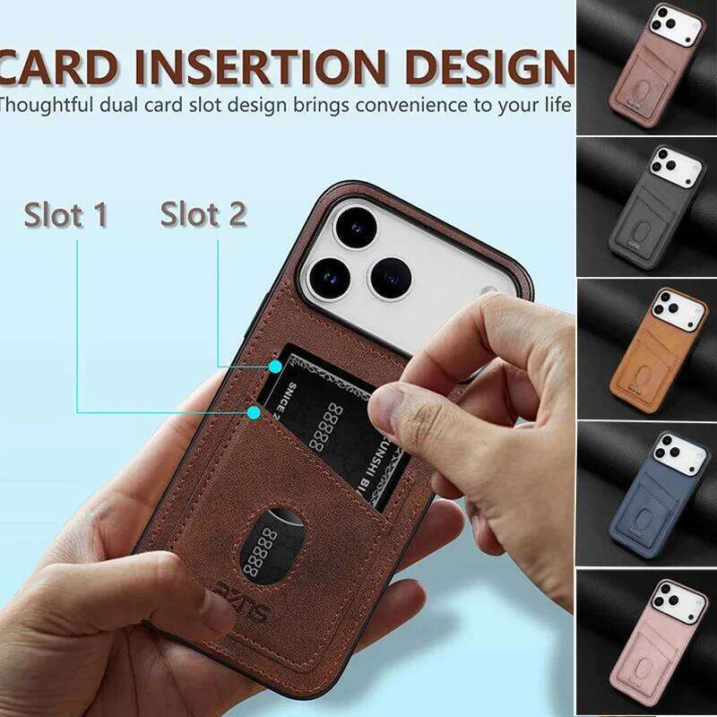 Phone Case Card Holder PU Leather Magnetic Pocket For iPhone 17 16e Pro 15 14 13 12 11 Max 16Plus Soft Back Cover H260305-image-1096580831