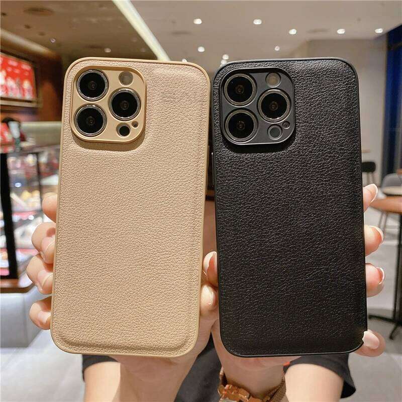 Candy Color Leather Texture Phone Case For iPhone 15 14 13 12 Mini 11 Pro XR XS Max 7 8 Plus Soft Silicone Shockproof Cover H260305-image-1096574636