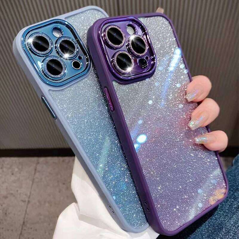 Glitter Diamond Camera Protection Transparent Armor Case For iPhone 15 14 12 11 13 Pro Max Plus Shockproof Hard Acylic Cover H260305-image-1096580325