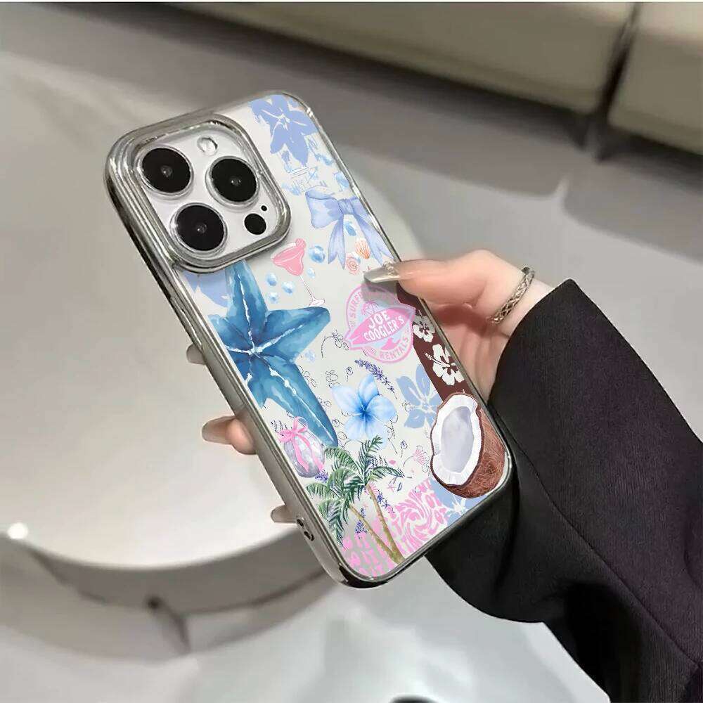 Seashell Marine Collage Case For 16 Max Cases iPhone 17 11 12 13 Pro 14 Plus XS XR Clear Plating Shockproof INS Funda H260305-image-1096546444