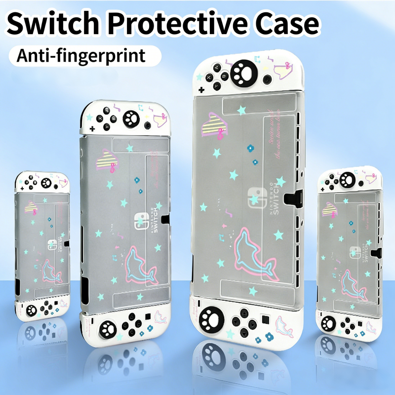 Transparent Switch 2 Protective Case & OLED Console Cover - Compatible with Nintendo Switch/OLED Model - Slim Soft TPU, Anti-Scratch, Anti-Finger-image-1096601128