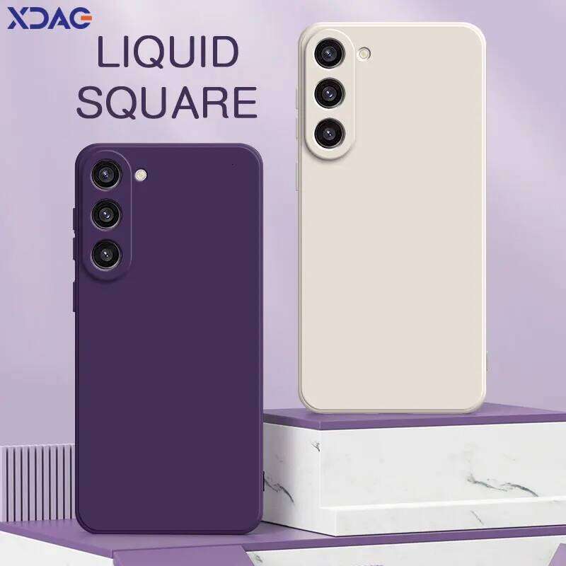 Original Square Liquid Silicone Back Cover for Galaxy S23 FE Plus Ultra 5G Mobile Phone Case S23FE S23Plus S23Ultra Bags H260305-image-1096560713