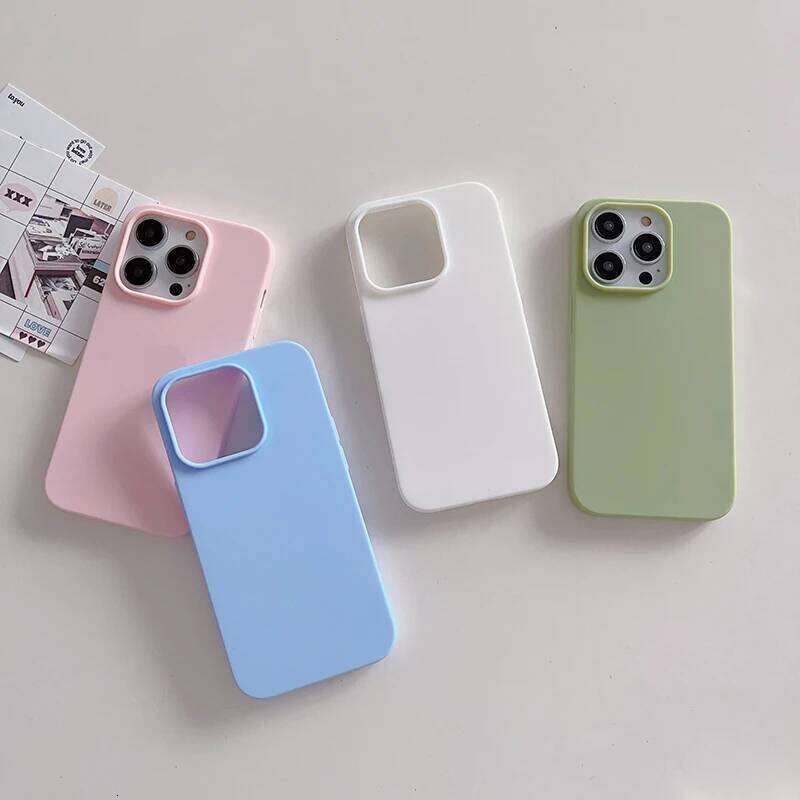 Candy Color Matte Silicone Soft Case For iPhone 16 15 14 13 12 11 Pro Max Plus Mini Ultra Thin Back Cover Colorful Shell H260305-image-1096560635