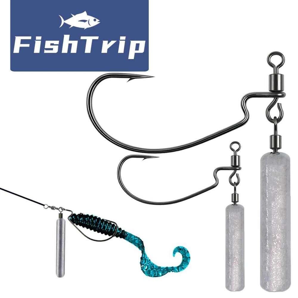 FishTrip 5pcs Jig Head Weighte EWG JIKA Rig Bass fishing With Blade Weedless Hook For Soft Worm Fishing Y260304-image-1096547851