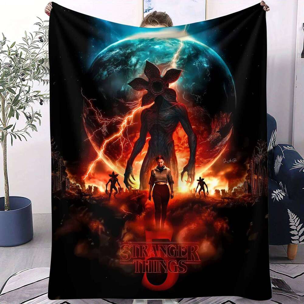 1pc Science Fiction Horror S-Stranger T-Things Throw Warmth Multifunctional Decorative Universal Blanket Movie Fans Gift S26-image-1096604611