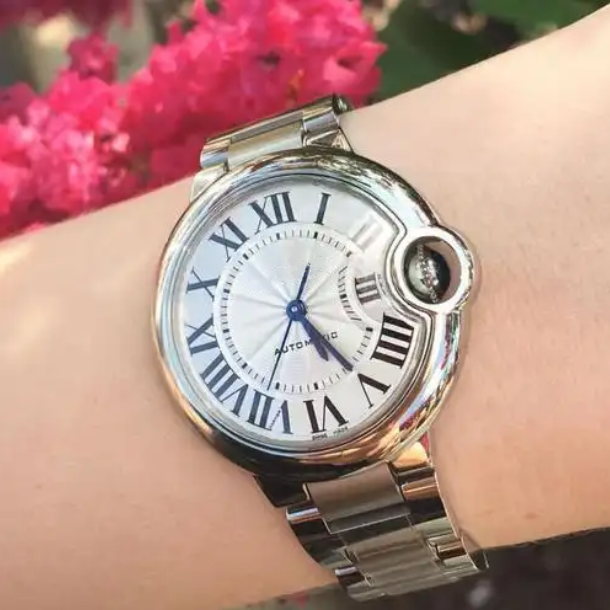 classic Man watch mechanical automatic watches for Men white dial black Stainless Steel Band 095-image-1096566265