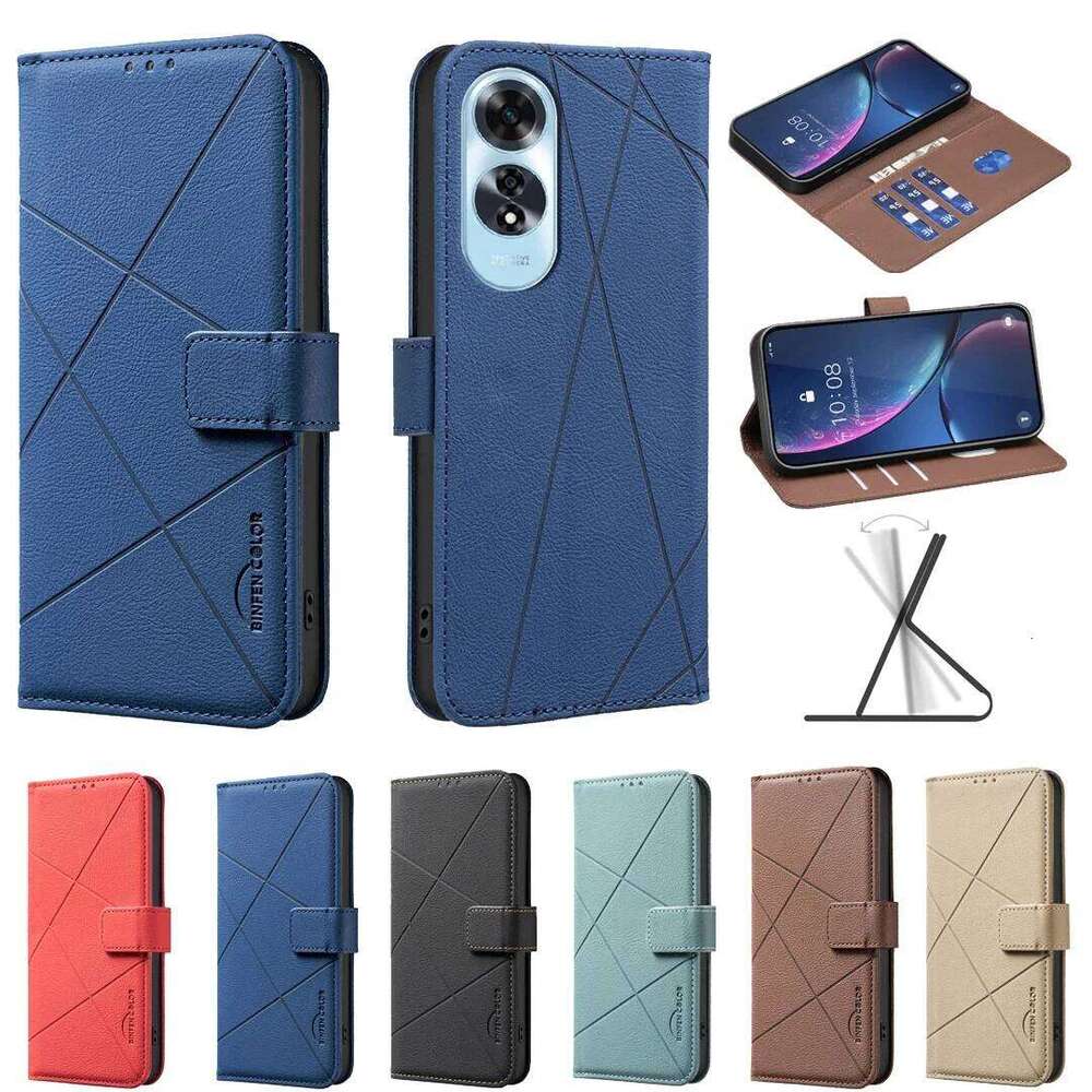 Strong Magnetic Flip Leather Case For A60 A59 A79 A98 A38 A18 A58 A78 4G A96 5G Cover Funda H260305-image-1096555238