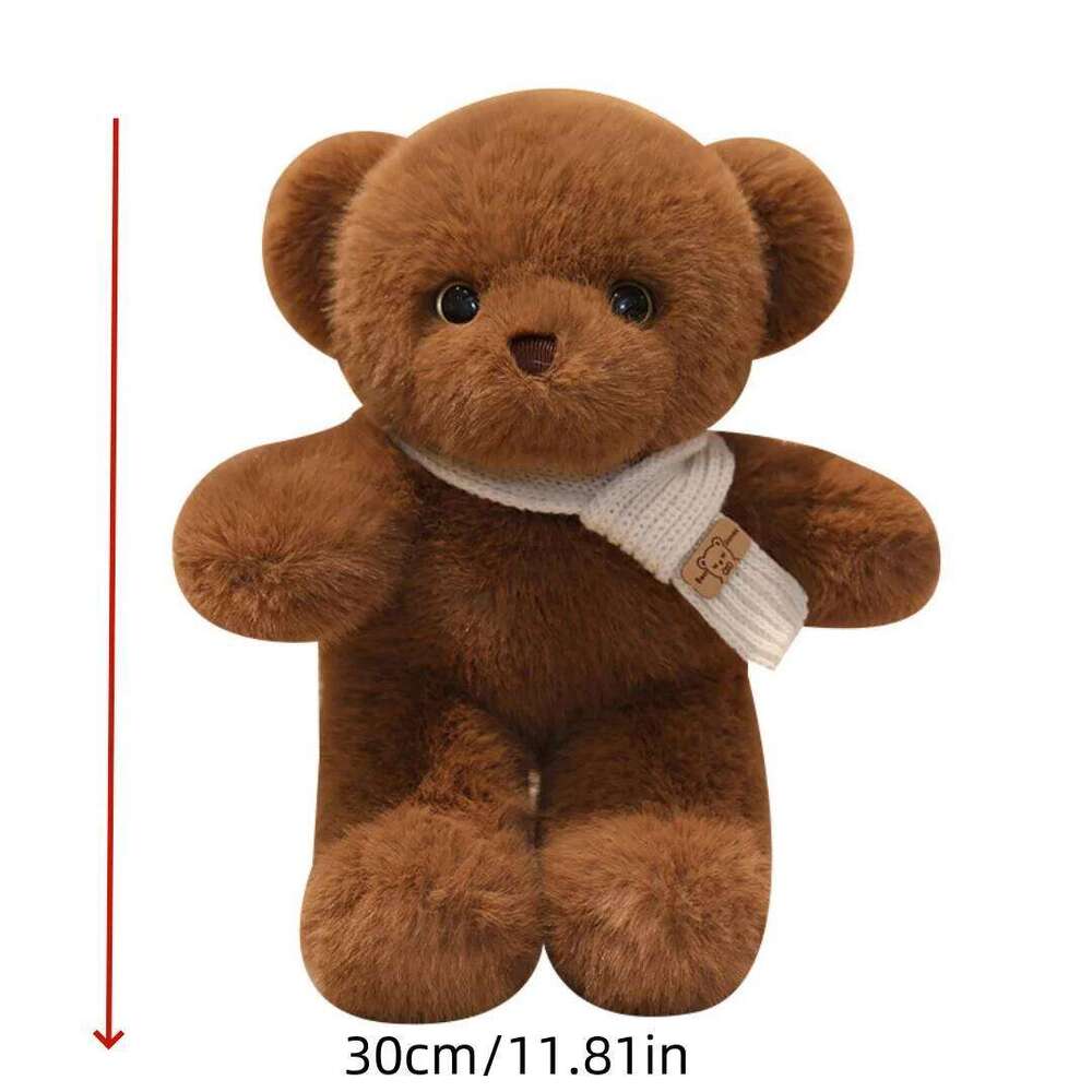 1pc 30cm/11.81in Cute plush toy hugging bed with sleeping teddy bear girl doll birthday gift W260306 W260306-image-1096695129