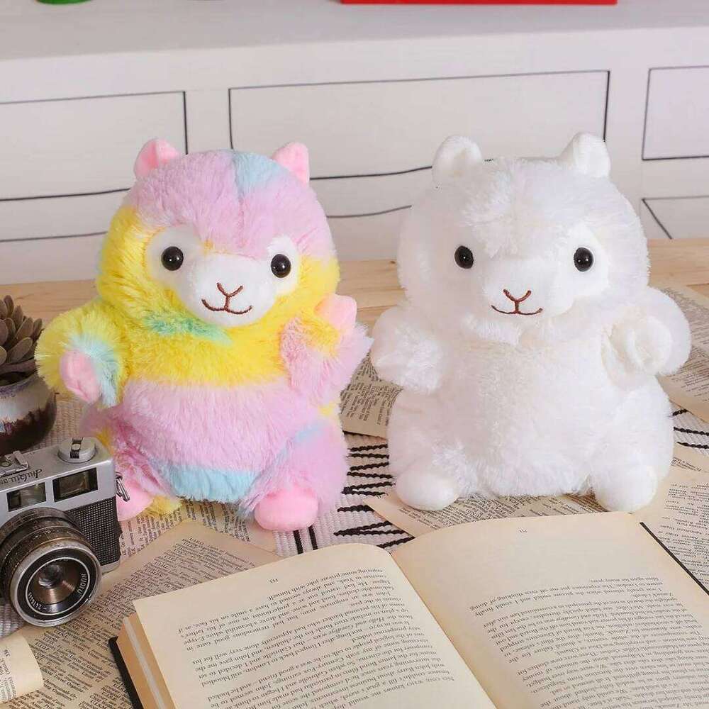 1pcs20cm rainbow alpaca hand doll plush toy, cute ornaments, creative W260306-image-1096697110