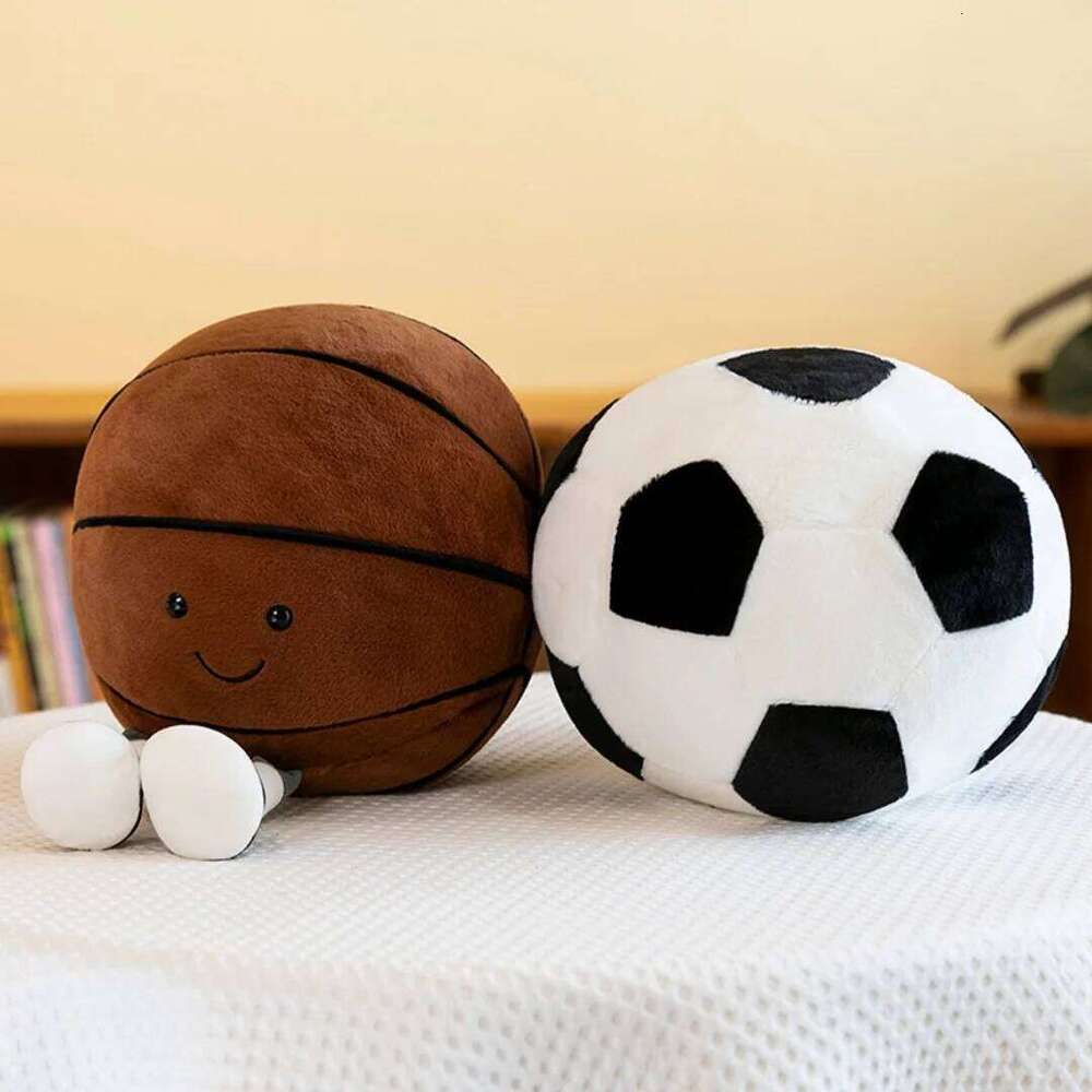 1pc 25cm/9.84in Soccer Foot Basketball Man Plush Doll Toy Boys Pillow Birthday Gift W260306-image-1096685674
