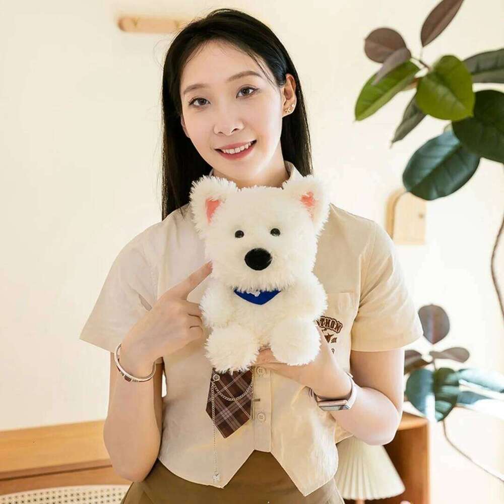 New Internet celebrity West Highland cute little milk plush toy dog doll birthday gift W260306-image-1096695003