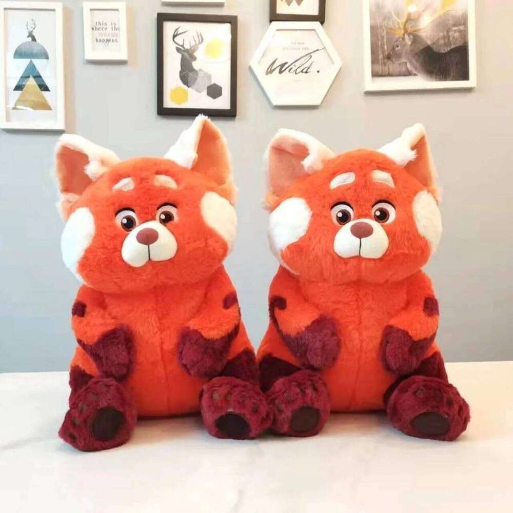 28cm Turning Red Plush Toys Cartoon Animal Bear Peluche Kawaii Soft Stuffed Doll Birthday Christmas Gift W260306-image-1096683859