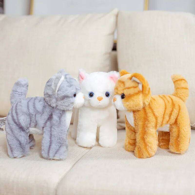20cm Stuffed Plush Toy Simulation American Shorthair Cute Ginger Cat Pet Toys Lifelike Christmas Birthday Gifts Home Dec W260306-image-1096689471
