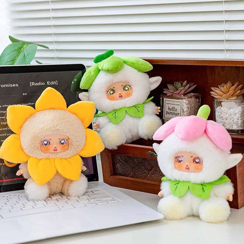 14cm Cute Party Vinyl Popular Stuffed Flower Baby Plush Toys Kids Creative Gifts Bag Pendant W260306-image-1096683718
