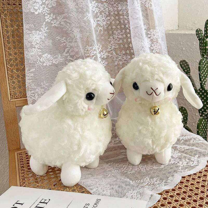 1pcs 23cm Standing Stuffed Toy Animals Dolls Fashion Cartoon Plush Animal Toys Bells Sheep W260306-image-1096684078