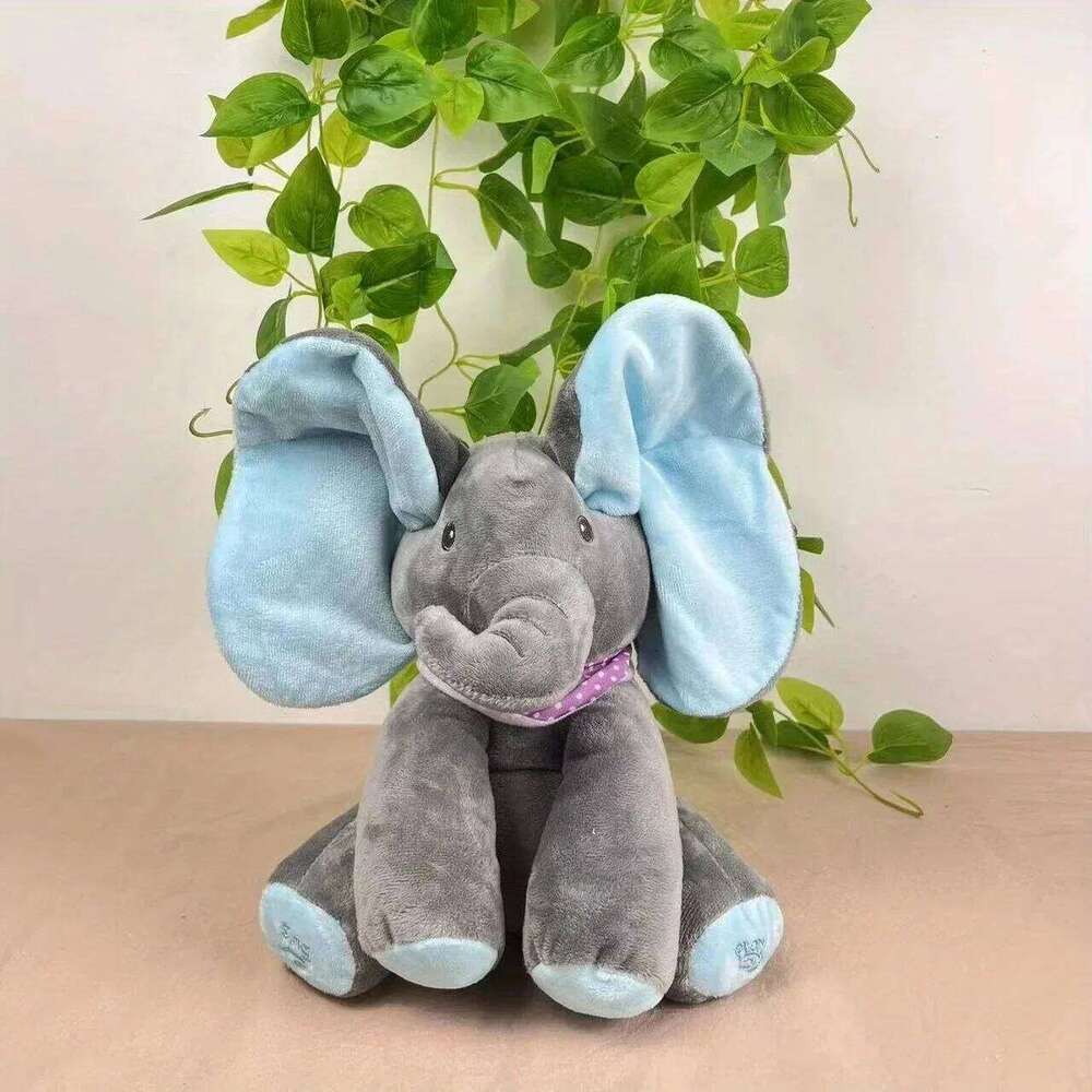 2025** New Elephant Plush Baby Hide-and-seek Game Toy Singing Interactive Musical Toys Gifts W260306-image-1096687610