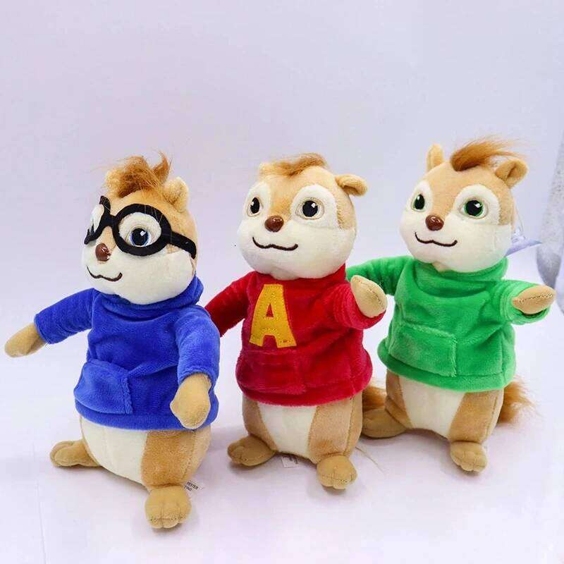 Game Alvin and the Plush Toys Kawaii Fluffy Chipmunks Stuffed Animals Children Xmas Gift 20CM W260306-image-1096686137