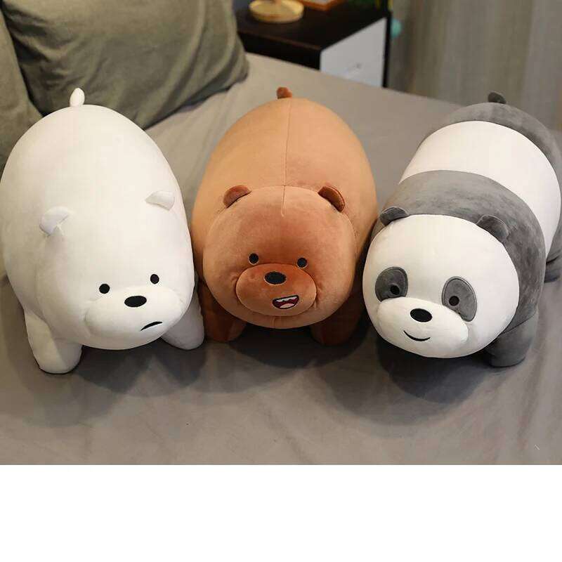 Kawaii Plush Toys Grizzly Panda Ice Bear Stuffed Dolls We Bare Bears Plushies Figures Gifts W260306-image-1096693029