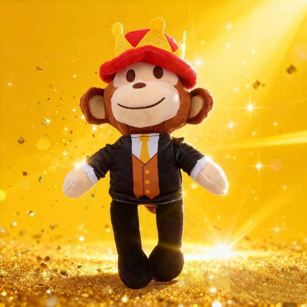 Kawai Steal a Brainrot Cartoon Character Stuffed Toy Black Monkey Wear the Crown Jandel Birthday Christmas Gift for Kids W260306-image-1096687872