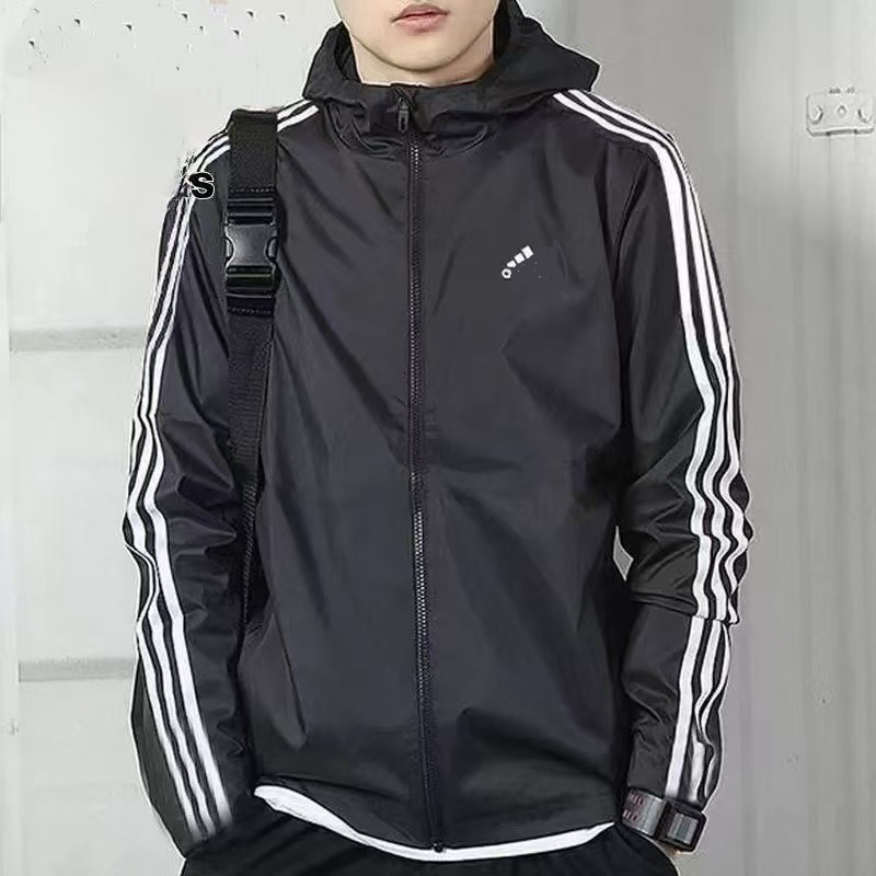 Spring and Autumn sports hooded windbreaker loose couple jacket versatile windproof casual jacket