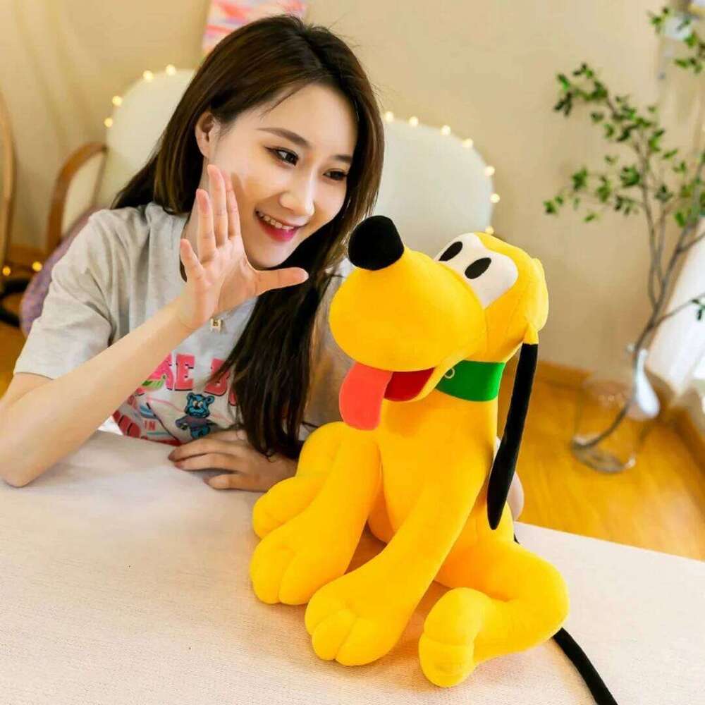 1pc 28cm/11.02in Cartoon shape little yellow dog doll plush toy wholesale cute pluto big ear pillow scissor machine gift W260306-image-1096696049