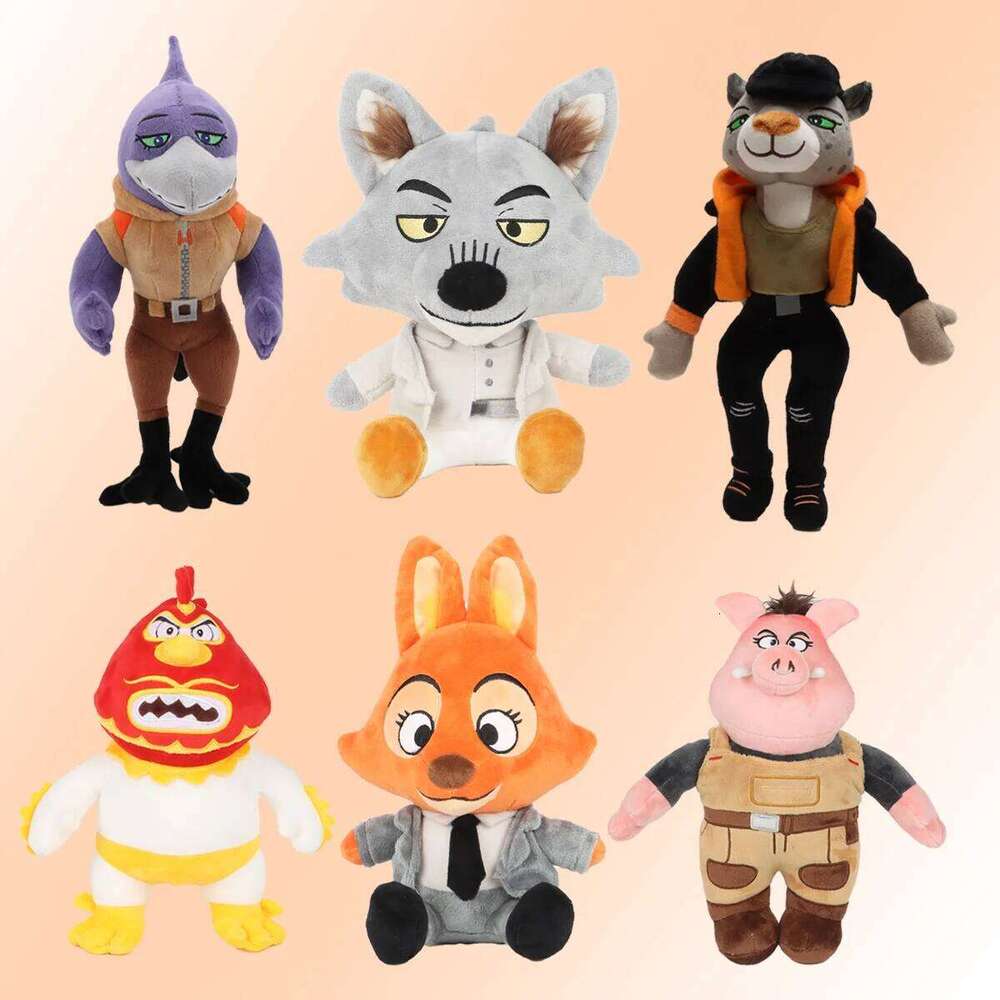 Cute Cartoon Animated Movie 2 Bird Shark Snake Piranha Plush Toy The Bad Guys Wolf Fox Toys Kid Birthday Gift W260306-image-1096689515