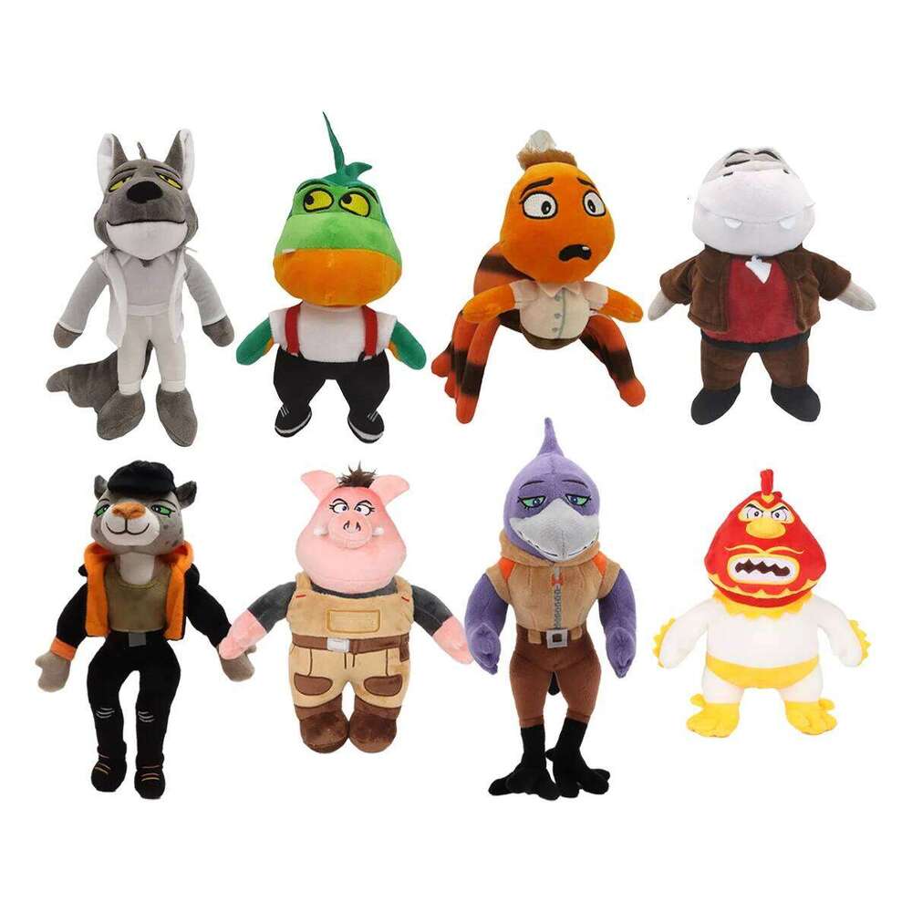 Cute Cartoon Animated Movie 2 Bird Shark Snake Piranha Plush Toy The Bad Guys Toys Kid Birthday Gift Home Dec W260306-image-1096687491