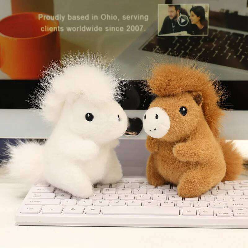 Cute Plush Toy Soft & Comfy Stuffed Horse in 3 Colors Adorable Kawaii Mini Pony Collection Huggable Plushie Gift for Kids W260306-image-1096687096