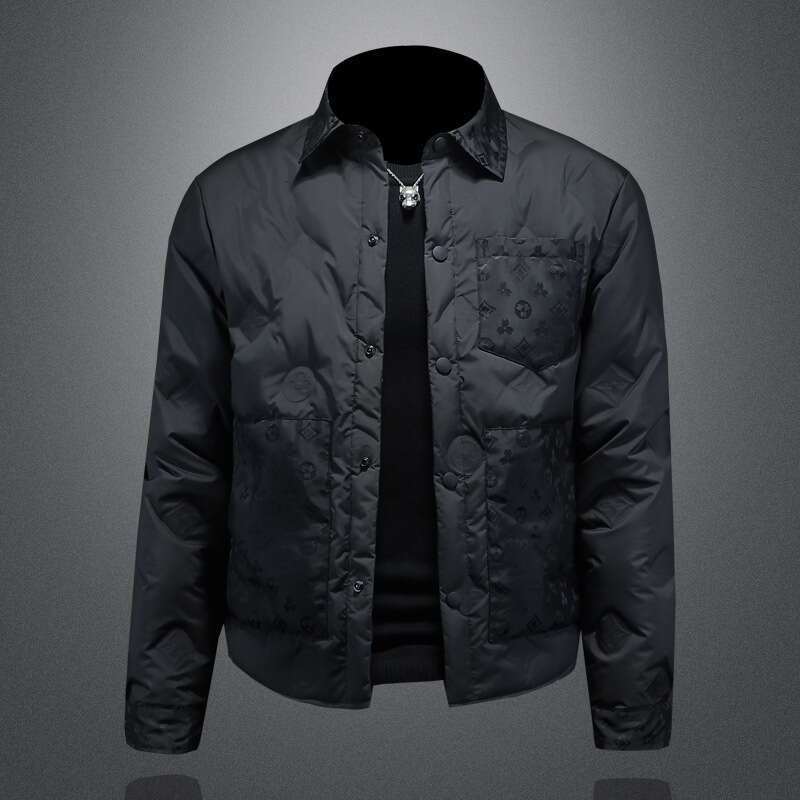 European Style Turn-Down Collar Down Jacket Thin Fashion Big Brand Warm Coat Winter New Men's Trendy Clothing Luanyun
