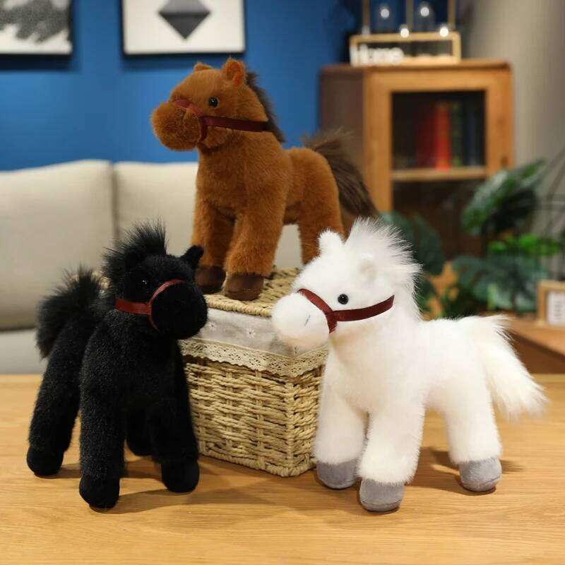 23cm/9.06in Cute Doll Horse Stuffed Animal Birthday Party Favors Girl Boys Cartoon Pony Plush Home Decor Companion Toy W260306-image-1096686712