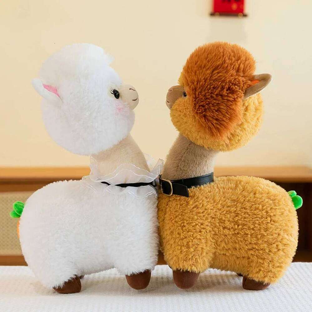 1pc 37cm/14.56in Cool carrot tail alpaca plush toy creative home ornament couple doll birthday gift W260306-image-1096690448