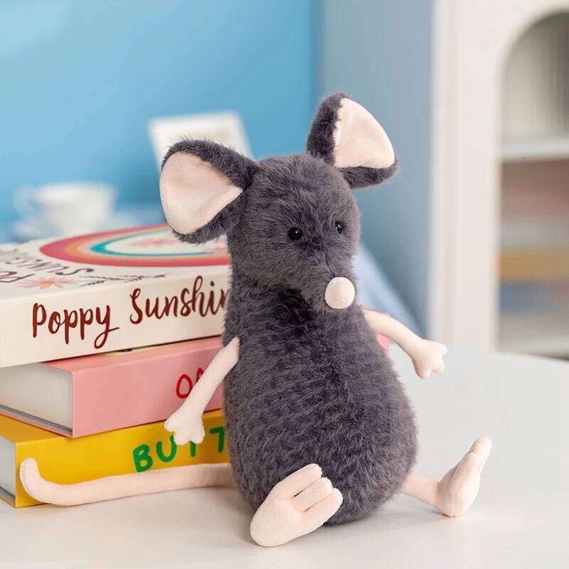25cm Cute Cartoon Sad Plush Toy-Hat&Glasses Wearing Western Cowboy Mouse Birthday Gift for Kids Teens Animal Lovers Decor W260306-image-1096687983